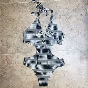 Blue white stripe Abercrombie & Fitch One piece